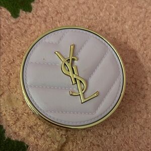 Saint Laurent Lavender Quilted Round Case with Gold YSL Emblem